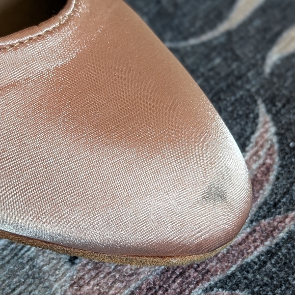 Peach Satin Dance Heels - Picture 5 of 9